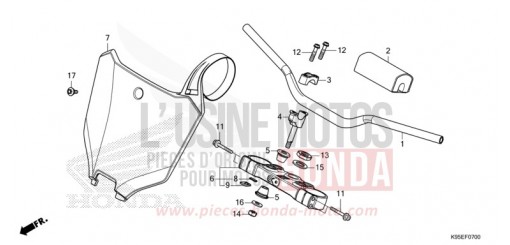 ROHRGRIFF/OBERE BRUECKE CRF250RN de 2022